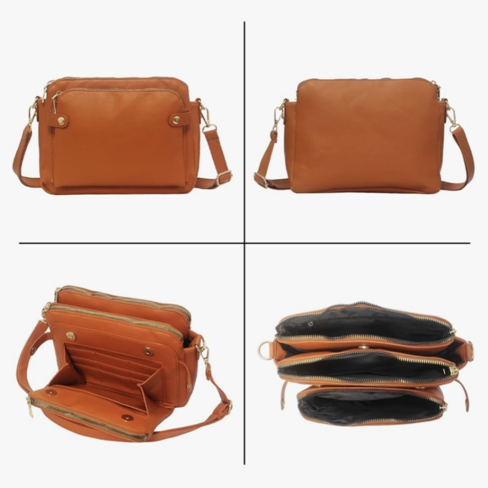 Like New Zengmei Brown 3 Layer Crossbody Bag - Picture 6 of 6
